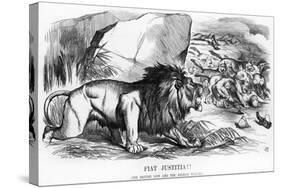 Fiat Justitia! the British Lion and the Afghan Wolves, Cartoon from 'Punch' Magazine-John Tenniel-Stretched Canvas