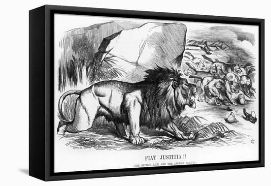 Fiat Justitia! the British Lion and the Afghan Wolves, Cartoon from 'Punch' Magazine-John Tenniel-Framed Stretched Canvas