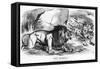 Fiat Justitia! the British Lion and the Afghan Wolves, Cartoon from 'Punch' Magazine-John Tenniel-Framed Stretched Canvas