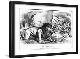 Fiat Justitia! the British Lion and the Afghan Wolves, Cartoon from 'Punch' Magazine-John Tenniel-Framed Giclee Print