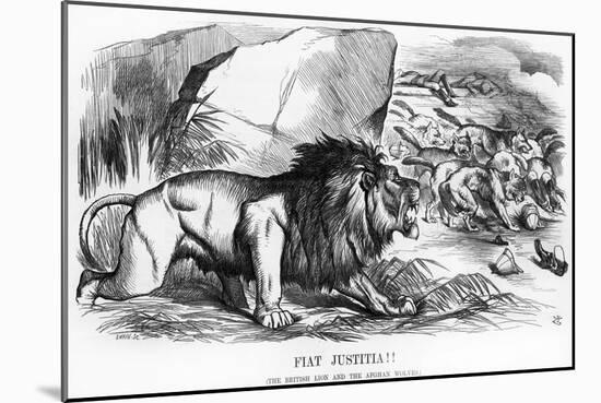 Fiat Justitia! the British Lion and the Afghan Wolves, Cartoon from 'Punch' Magazine-John Tenniel-Mounted Giclee Print