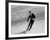 Fiat President Giovanni Agnelli Skiing Slopes Near His Sestriere Ski Resort-null-Framed Premium Photographic Print