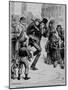 Fictional Characters Bob Cratchit and His Son Tiny Tim from Dicken's "A Christmas Carol"-null-Mounted Photographic Print