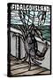 Fidalgo Island, Washington - Dungeness Crab - Scratchboard-Lantern Press-Stretched Canvas