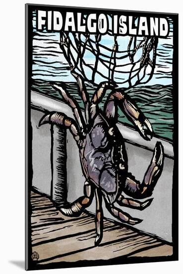 Fidalgo Island, Washington - Dungeness Crab - Scratchboard-Lantern Press-Mounted Art Print