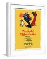 Fiddler on the Roof - Starring Zero Mostel - Music by Harold Prince, Vintage Theater Poster, 1964-Tom Morrow-Framed Art Print