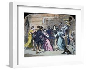 Fiddler Plays For a Barn Dance in Kentucky, 1856-null-Framed Giclee Print