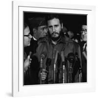 Fidel Castro arrives at MATS Terminal, Washington, D.C., c.1959-null-Framed Photo