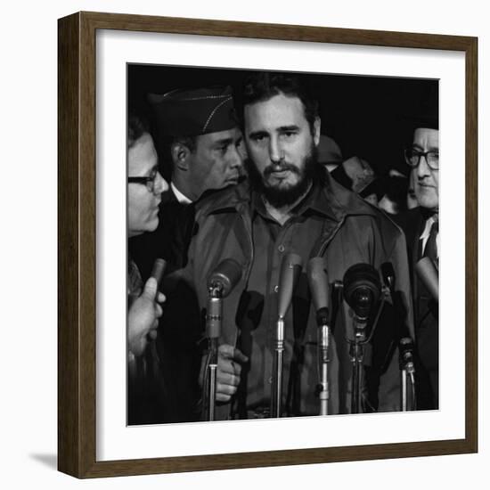 Fidel Castro arrives at MATS Terminal, Washington, D.C., c.1959-null-Framed Photo