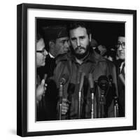 Fidel Castro arrives at MATS Terminal, Washington, D.C., c.1959-null-Framed Photo