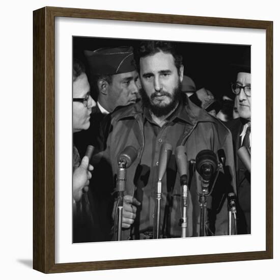 Fidel Castro arrives at Washington airport, 1959-Warren K. Leffler-Framed Photographic Print