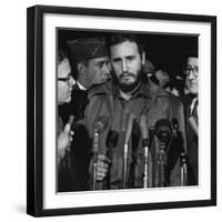 Fidel Castro arrives at Washington airport, 1959-Warren K. Leffler-Framed Photographic Print