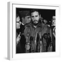 Fidel Castro arrives at Washington airport, 1959-Warren K. Leffler-Framed Photographic Print