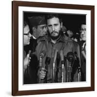 Fidel Castro arrives at Washington airport, 1959-Warren K. Leffler-Framed Photographic Print