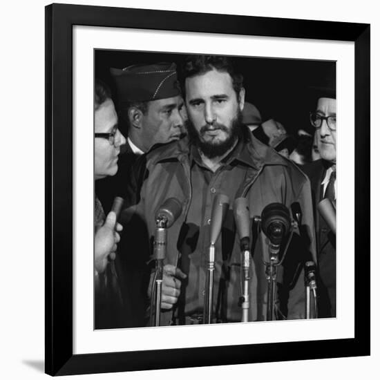 Fidel Castro arrives at Washington airport, 1959-Warren K. Leffler-Framed Photographic Print