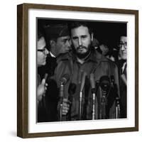 Fidel Castro Arrives Mats Terminal, Washington D.C.-Warren K. Leffler-Framed Photo