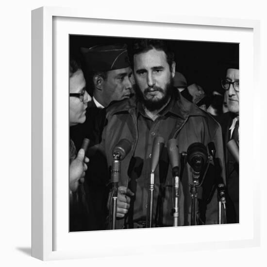 Fidel Castro Arrives Mats Terminal, Washington D.C.-Warren K. Leffler-Framed Photo