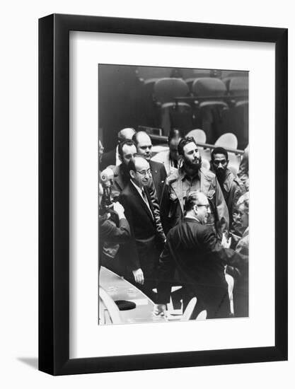 Fidel Castro at a meeting of the United Nations General Assembly, 1960-Warren K. Leffler-Framed Photographic Print