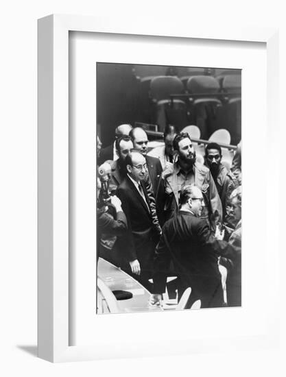 Fidel Castro at a meeting of the United Nations General Assembly, 1960-Warren K. Leffler-Framed Photographic Print