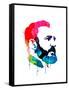 Fidel Castro Watercolor-Lora Feldman-Framed Stretched Canvas