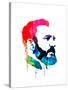 Fidel Castro Watercolor-Lora Feldman-Stretched Canvas