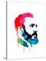 Fidel Castro Watercolor-Lora Feldman-Stretched Canvas