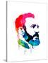 Fidel Castro Watercolor-Lora Feldman-Stretched Canvas