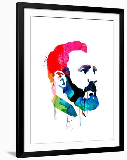 Fidel Castro Watercolor-Lora Feldman-Framed Art Print