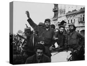 Fidel Castro, with His Fellow Revolutionaries, Entering Havana on January 8, 1959-null-Stretched Canvas