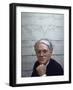 Fidelity Magellan Fund Manager Peter Lynch in Front of Graph of American Stock Prices-null-Framed Photographic Print