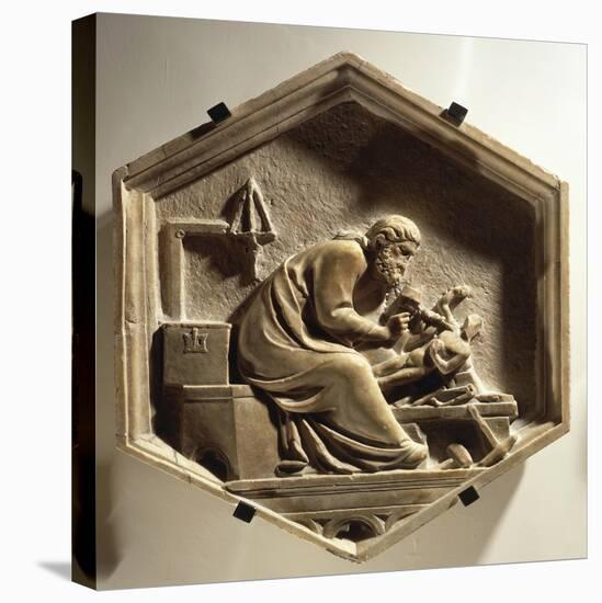 Fidia Carving a Sculpture, 1334-1336-Andrea Pisano-Stretched Canvas