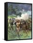 Field Artillery in Action-Thure De Thulstrup-Framed Stretched Canvas