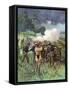 Field Artillery in Action-Thure De Thulstrup-Framed Stretched Canvas