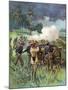 Field Artillery in Action-Thure De Thulstrup-Mounted Giclee Print