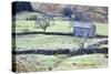 Field Barn and Dry Stone Walls in Garsdale-Mark-Stretched Canvas