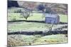 Field Barn and Dry Stone Walls in Garsdale-Mark-Mounted Photographic Print