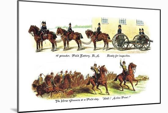 Field Battery Ready for Inspection and Horse Gunners at a Field-Day-Richard Simkin-Mounted Art Print