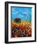 Field Flowers And Old Barn - Poppies-Pol Ledent-Framed Art Print