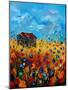 Field Flowers And Old Barn - Poppies-Pol Ledent-Mounted Art Print