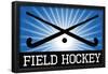 Field Hockey Crossed Sticks Blue Sports-null-Framed Poster