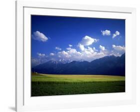 Field & Karwendel Mts, Aldrans, Tyrol, Austria-Walter Bibikow-Framed Photographic Print