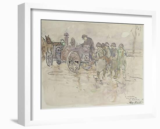 Field Kitchen on the Road to Belfort, 1918-Louis Robert Antral-Framed Giclee Print