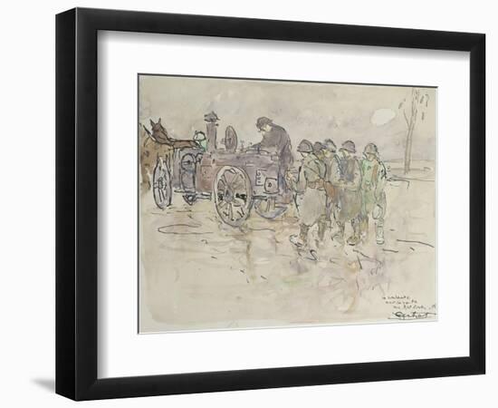 Field Kitchen on the Road to Belfort, 1918-Louis Robert Antral-Framed Giclee Print