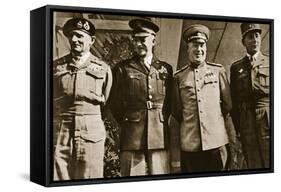 Field Marshal Montgomery, General Eisenhower, Marshal Zhukov, and General De Lattre De Tassigny-null-Framed Stretched Canvas