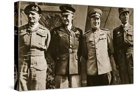 Field Marshal Montgomery, General Eisenhower, Marshal Zhukov, and General De Lattre De Tassigny-null-Stretched Canvas