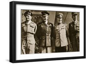 Field Marshal Montgomery, General Eisenhower, Marshal Zhukov, and General De Lattre De Tassigny-null-Framed Giclee Print