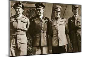 Field Marshal Montgomery, General Eisenhower, Marshal Zhukov, and General De Lattre De Tassigny-null-Mounted Giclee Print