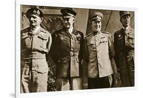 Field Marshal Montgomery, General Eisenhower, Marshal Zhukov, and General De Lattre De Tassigny-null-Framed Giclee Print