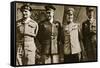 Field Marshal Montgomery, General Eisenhower, Marshal Zhukov, and General De Lattre De Tassigny-null-Framed Stretched Canvas