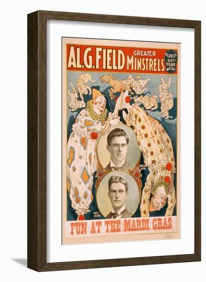 Field Minstrels, Fun at the Mardi Gras-null-Framed Art Print